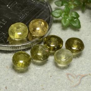 Tourmaline Gemstones in 4.2 x 4.2 mm Size for Sale, Tourmaline Stones in Earthy Green Color