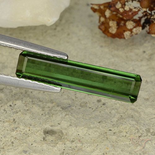 1.47ct Natural Forest Green Tourmaline, Emerald Cut, VVS