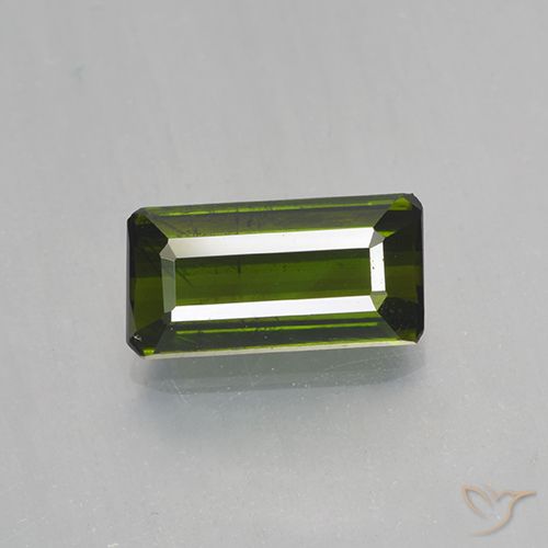 1.51ct Natural Dark Green Tourmaline, Emerald Cut, VVS-VS