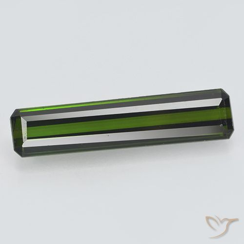 2.35ct Natural Deep Forest Green Tourmaline, Emerald Cut, VVS-VS