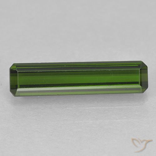1.62ct Natural Dark Green Tourmaline, Emerald Cut, VVS