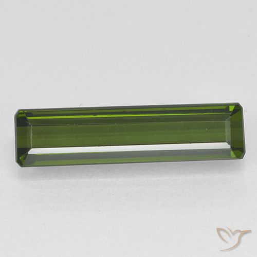 1.35ct Natural Dark Green Tourmaline, Emerald Cut, VVS