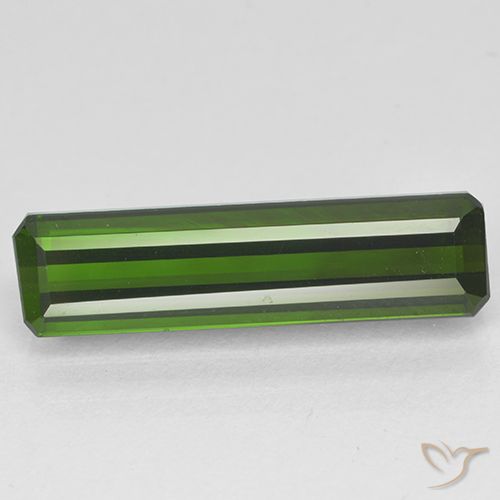 3.42ct Natural Dark Green Tourmaline, Emerald Cut, VVS