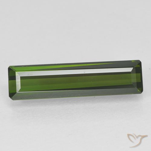 1.71ct Natural Dark Green Tourmaline, Emerald Cut, VVS