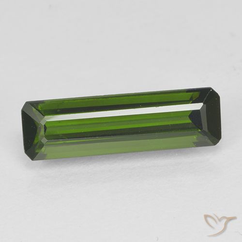 1.27ct Natural Dark Green Tourmaline, Emerald Cut, VVS
