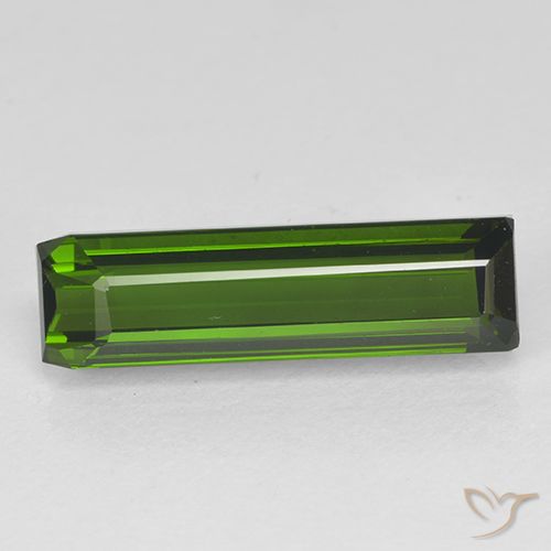 2.37ct Natural Dark Green Tourmaline, Emerald Cut, VVS
