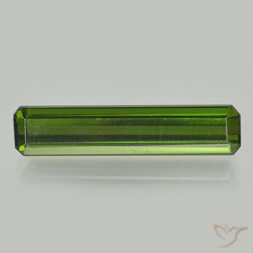 2.02 ct Green Tourmaline Gemstone, Tourmaline Gem in Octagon Step Cut Shape for Sale.