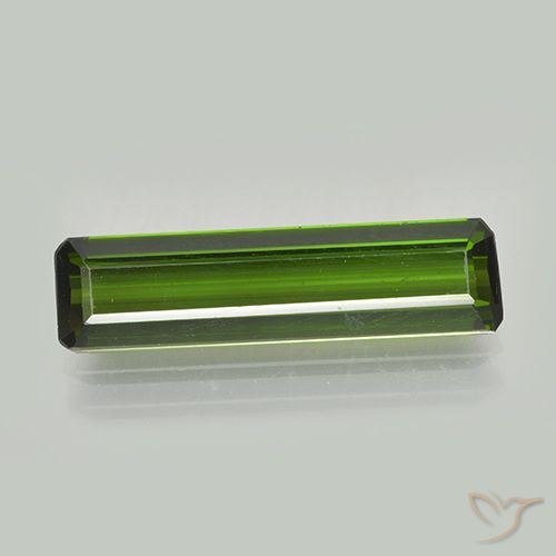 2.16ct Natural Dark Green Tourmaline, Octagon / Emerald Cut, VVS-VS, Photo A