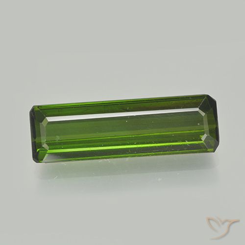 2.39 ct Loose Green Tourmaline, 15.3 x 4.8 mm Octagon Cut From Mozambique, Photo A