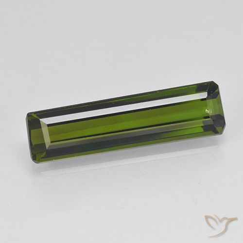 1.59ct Natural Deep Green Tourmaline, Emerald Cut, VS