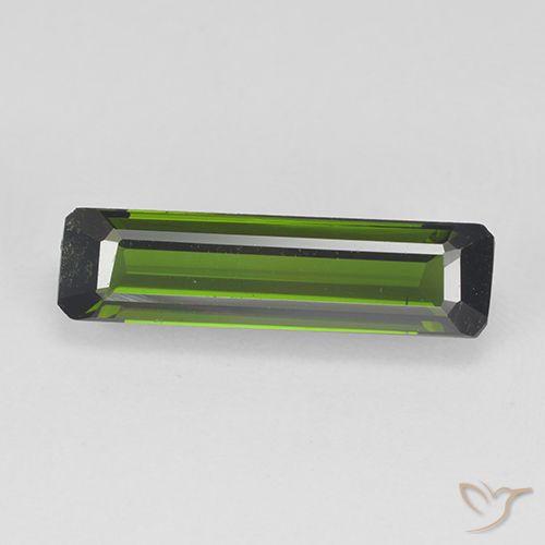 1.57ct Natural Seaweed Green Tourmaline, Emerald Cut, VVS-VS