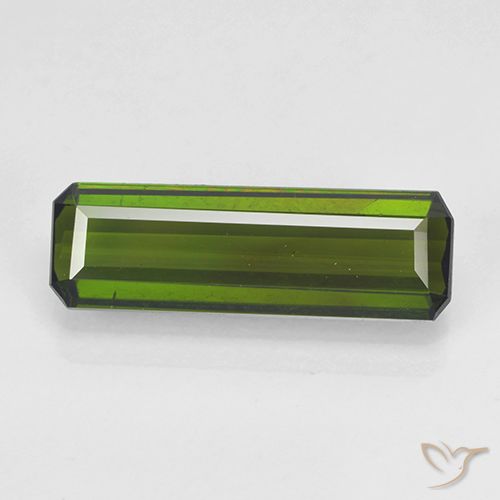 2.18ct Natural Seaweed Green Tourmaline, Emerald Cut, VVS-VS
