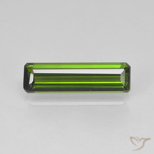 1.11ct Natural Dark Green Tourmaline, Emerald Cut, VVS-VS
