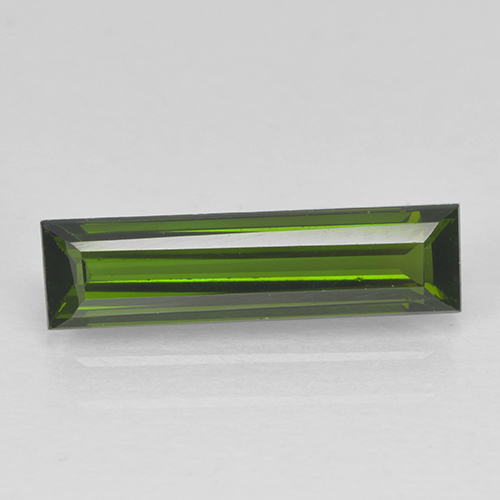dunkelgrün Turmalin Edelstein - 1.5ct Baquette Treppen-Schliff (ID: 502934)