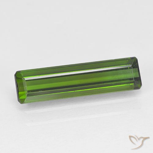 1.68ct Natural Dark Green Tourmaline, Emerald Cut, VVS-VS
