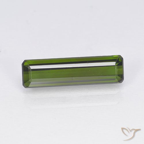 1.63ct Natural Dark Green Tourmaline, Emerald Cut, VVS