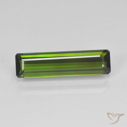 2.16ct Natural Medium Green Tourmaline, Emerald Cut, VVS
