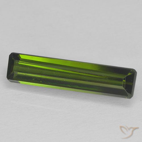 1.54ct Natural Dark Green Tourmaline, Emerald Cut, VVS-VS
