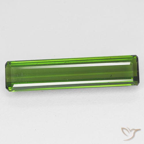 2.71 ct Loose Green Tourmaline, 19.7 x 4.5 mm Octagon Cut From Mozambique, Photo A