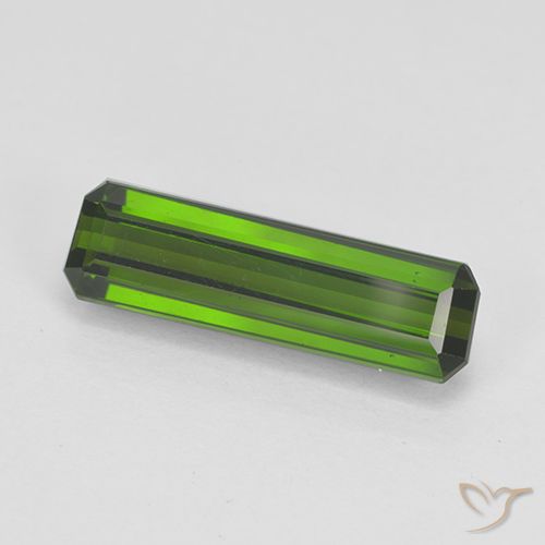 Tourmaline verte en vrac de 2,64 ct, coupe octogonale de 16 x 4,7 mm du Mozambique, Photo A