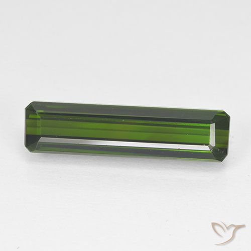 3.44ct Natural Dark Green Tourmaline, Emerald Cut, VVS-VS