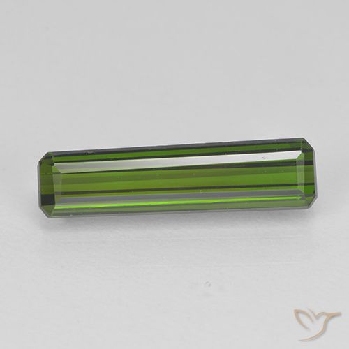 1.70ct Natural Dark Green Tourmaline, Emerald Cut, VVS
