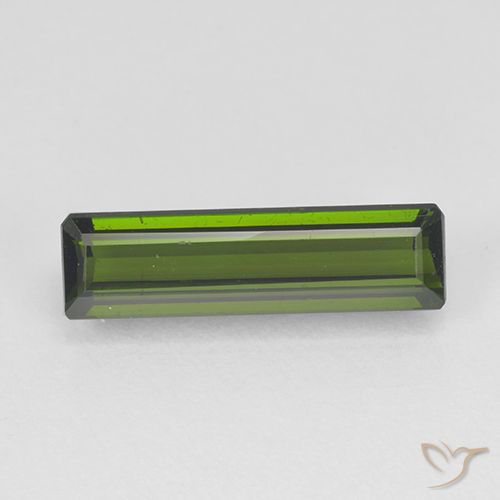 1.55ct Natural Seaweed Green Tourmaline, Emerald Cut, VVS-VS