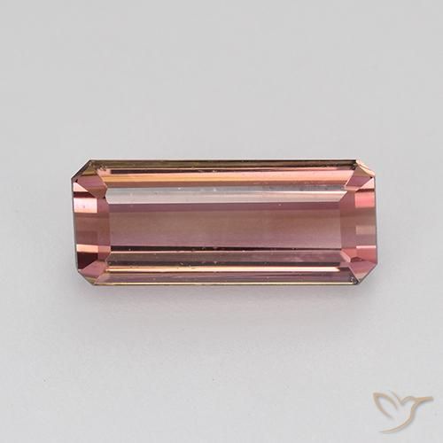 2.00ct Natural Orange Pink Tourmaline, Emerald Cut, VVS