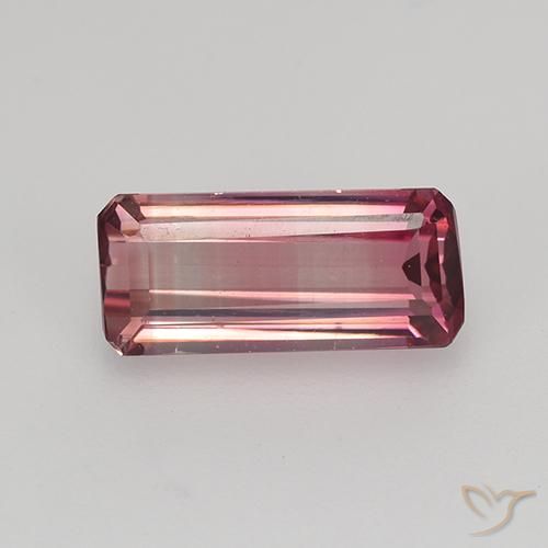 1.56ct Natural Deep Pink Tourmaline, Emerald Cut, VVS