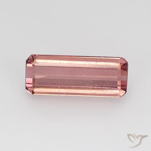 1.61ct Natural Orange Pink Tourmaline, Emerald Cut, VS