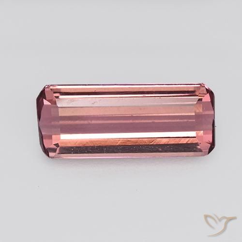 1.10ct Natural Orange Pink Tourmaline, Emerald Cut, VVS