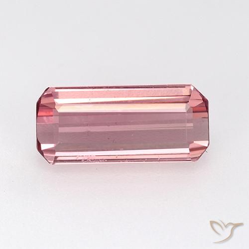 1.54ct Natural Light Hot Pink Tourmaline, Emerald Cut, VVS