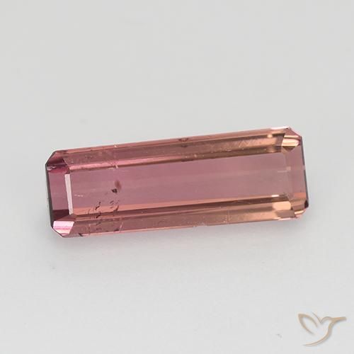1.62ct Natural Orange Pink Tourmaline, Emerald Cut, VS-SI