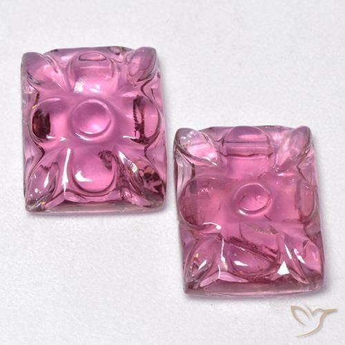 8.01 ct Loose Purple Tourmaline, 11.3 x 9.1 mm Carved From Mozambique, Photo A
