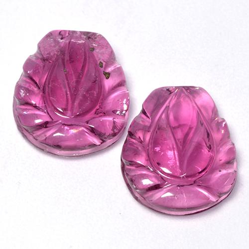pink Turmalin Edelstein - 4.1ct Geschnitztes Blatt (ID: 521264)