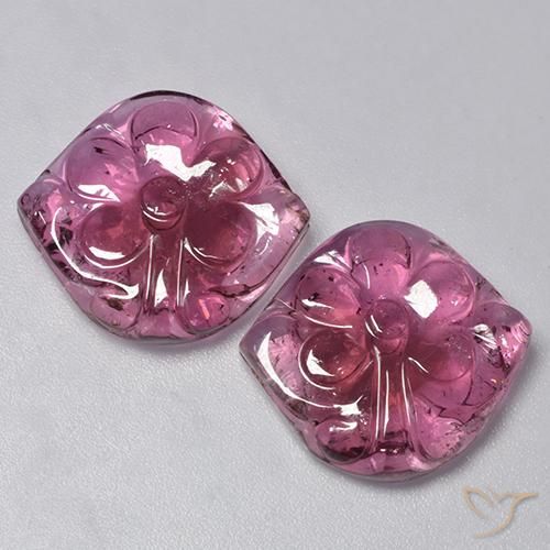 24.38 ct Loose Purple Tourmaline, 19.2 x 17.3 mm Carved From Mozambique, Photo A