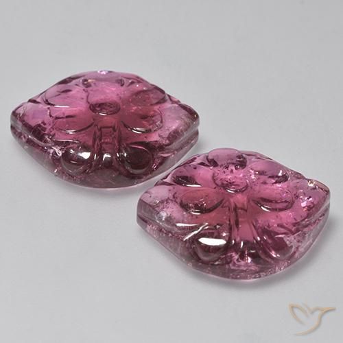 Tourmaline Gemstones in 19.2 x 17.3 mm Size for Sale, Tourmaline Stones in Reddish Purple Color