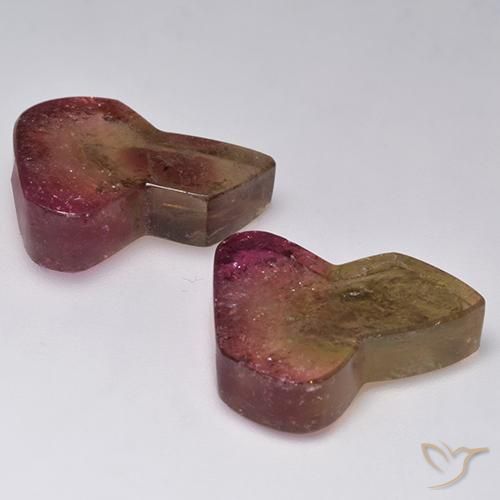 Tourmaline Gemstones in 21 x 17.9 mm Size for Sale, Tourmaline Stones in Bi-color Color