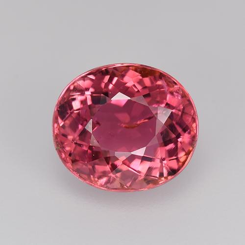 Deep Reddish Pink Турмалин Камень - 2.3ct Фасетный Овал (ID: 523859)