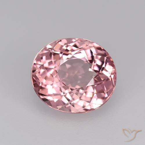 Tourmaline rose de 2,18 ct, taille portugaise ovale de 8,2 x 7,3 mm du Mozambique, Photo A