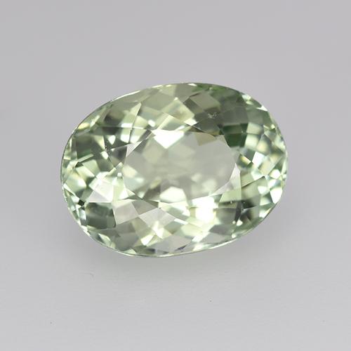 3.55 ct Green Tourmaline Stone, Natural Tourmaline in Oval Portuguese-Cut Shape for Sale