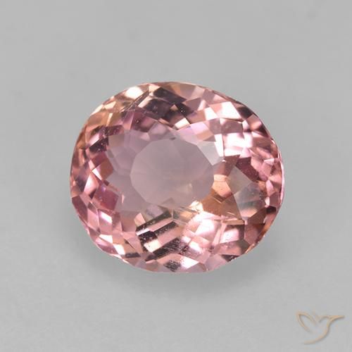 1.63 ct Pink Tourmaline Stone, Natural Tourmaline in Oval Facet Shape for Sale