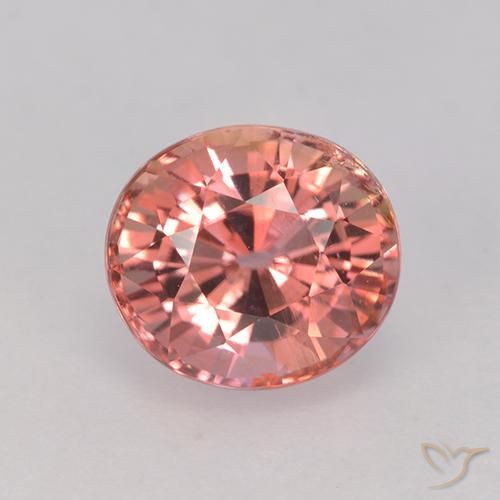 1.7 ct Loose Pink Tourmaline, 7.4 x 6.6 mm Oval Cut From Mozambique, Photo A