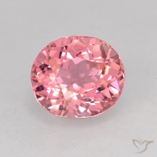 1.57 ct Loose Pink Tourmaline, 7.2 x 6.4 mm Oval Cut From Mozambique, Photo A
