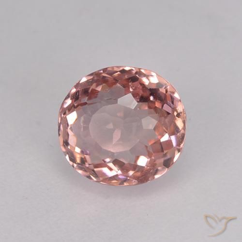 1.67 ct Pink Tourmaline Stone, Natural Tourmaline in Oval Portuguese-Cut Shape for Sale