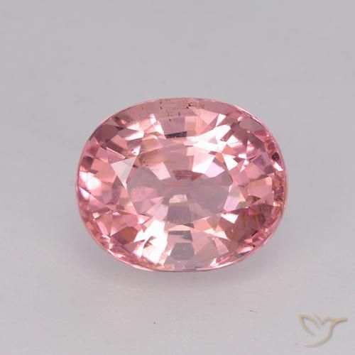 1.66 ct Loose Pink Tourmaline, 7.8 x 6.4 mm Oval Cut From Mozambique, Photo A