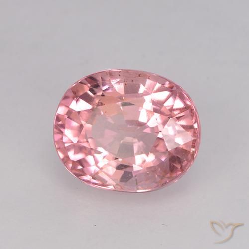 1.66 ct Pink Tourmaline Stone, Natural Tourmaline in Oval Facet Shape for Sale