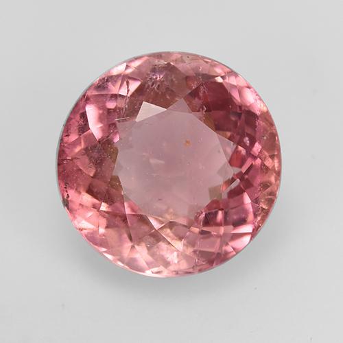 Turmalina Roja Faceta Redonda de 8,9mm de Mozambique, peso de 3.26 ct, piedra preciosa natural No tratado en claridad VS, Turmalina de 1 pieza - Color: Rojo oscuro, dureza Mohs de 7 - 7.5 Adecuado para joyas de uso diario, Simboliza la protección, Photo A