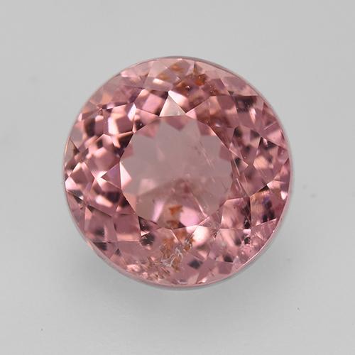 orange-rosa Turmalin Edelstein - 2.5ct Rund Facettenschliff (ID: 528172)