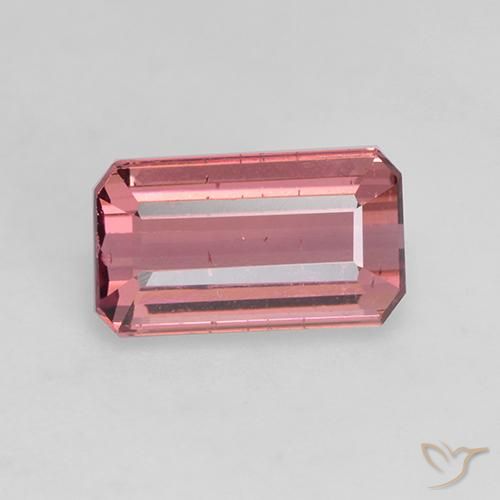 1.51ct Natural Orange Pink Tourmaline, Emerald Cut, VS